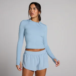 MP sieviešu Tempo tops ar garām piedurknēm un īkšķa caurumiem - Denimu zils - Size XS