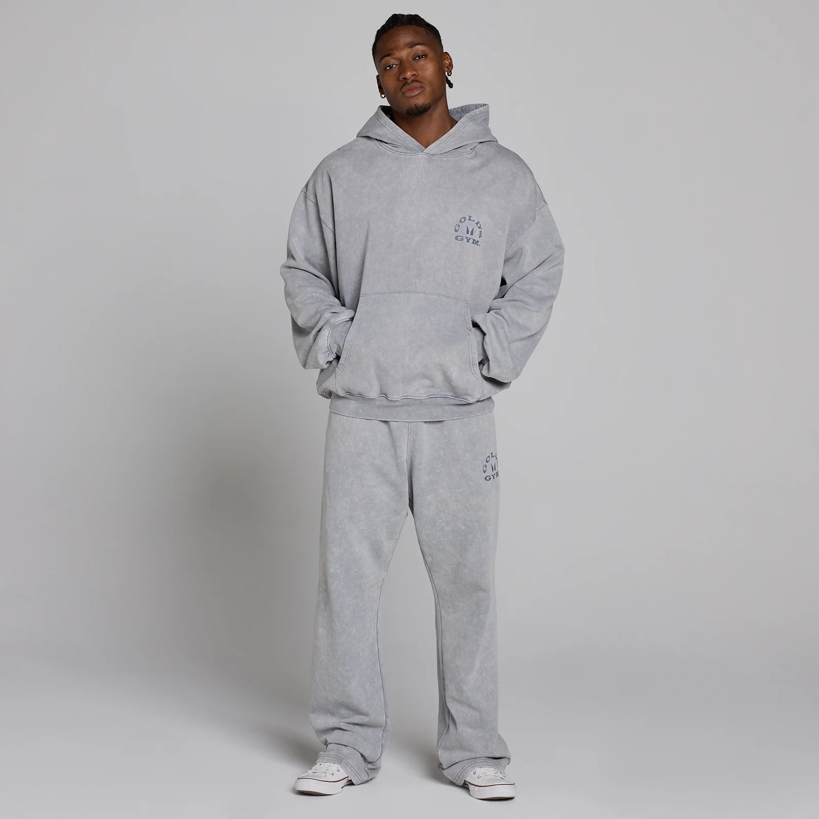 MP X Gold's Vīriešu Washed Graphic Oversized Džemperis ar Kapuci - Steel Blue - L attēls 5