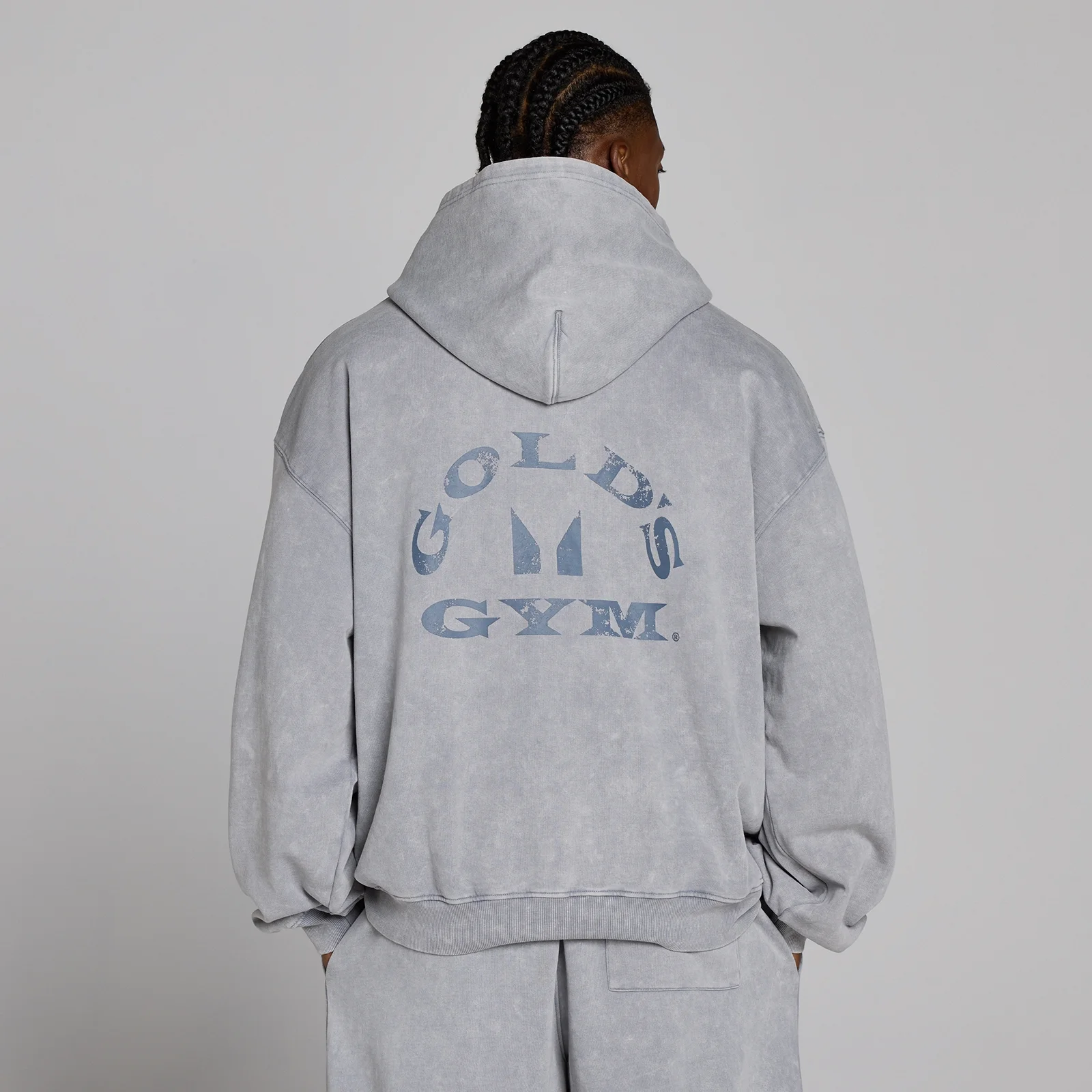 MP X Gold's Vīriešu Washed Graphic Oversized Džemperis ar Kapuci - Steel Blue - L attēls 4