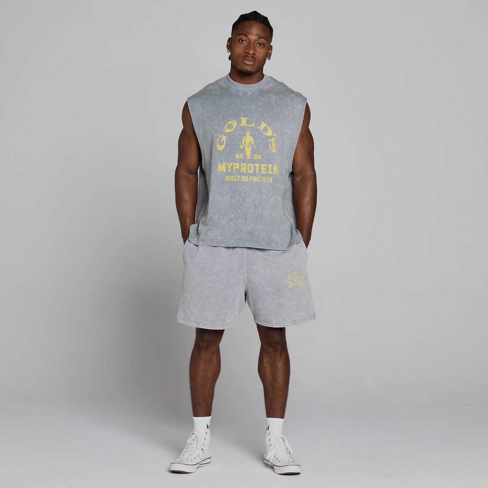 MP X Gold's Vīriešu Washed Graphic Oversized Tank - Steel Blue - XL attēls 5